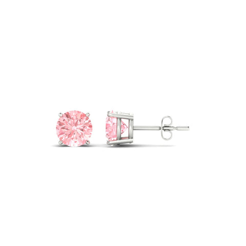 Fancy Color Lab Grown Round Diamond Stud Earrings
