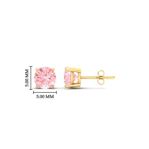 Fancy Color Lab Grown Round Diamond Stud Earrings