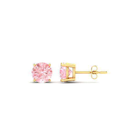 Fancy Color Lab Grown Round Diamond Stud Earrings