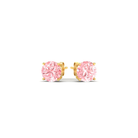 Fancy Color Lab Grown Round Diamond Stud Earrings