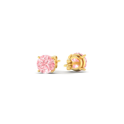 Fancy Color Lab Grown Round Diamond Stud Earrings