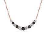 Load image into Gallery viewer, 1-carat-graduated-smile-necklace-with-black-diamond-in-FDPD9195GBLACK-NL-RG
