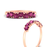 Load image into Gallery viewer, 1-carat-heart-shape-pink-sapphire-wedding-band-in-rose-gold-FD9600HTBGSADRPIANGLE3-1.00_20CT-NL-RG
