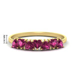 Load image into Gallery viewer, 1-carat-heart-shape-pink-sapphire-wedding-band-in-yellow-gold-FD9600HTBGSADRPI-1.00_20CT-NL-YG-HW
