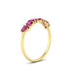 Load image into Gallery viewer, 1-carat-heart-shape-pink-sapphire-wedding-band-in-yellow-gold-FD9600HTBGSADRPIANGLE2-1.00_20CT-NL-YG
