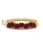 Load image into Gallery viewer, 1-carat-heart-shape-ruby-wedding-band-in-yellow-gold-FD9600HTBGRUDR-1.00_20CT-NL-YG-HW
