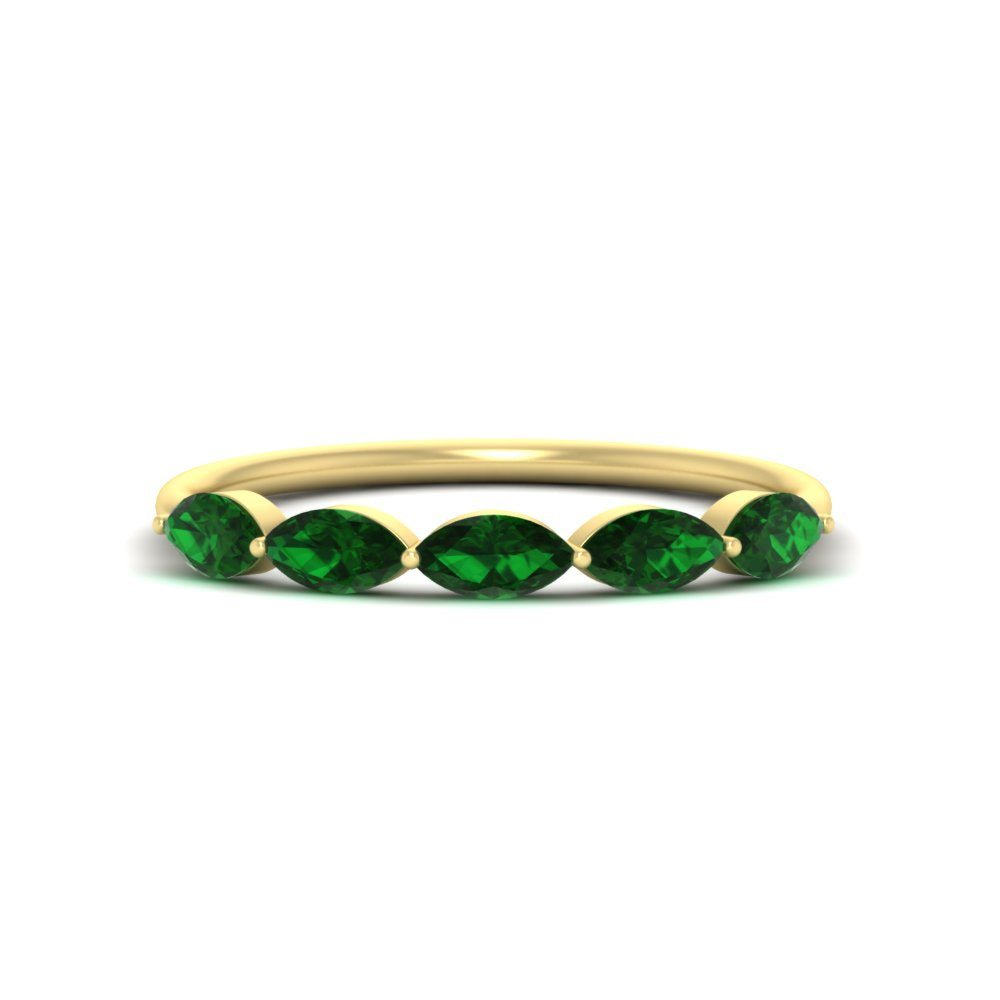 1-carat-horizontal-marquise-emerald-anniversary-band-in-yellow-gold-FD9346MQBGEMGRANGLE3-1.00CT-NL-YG