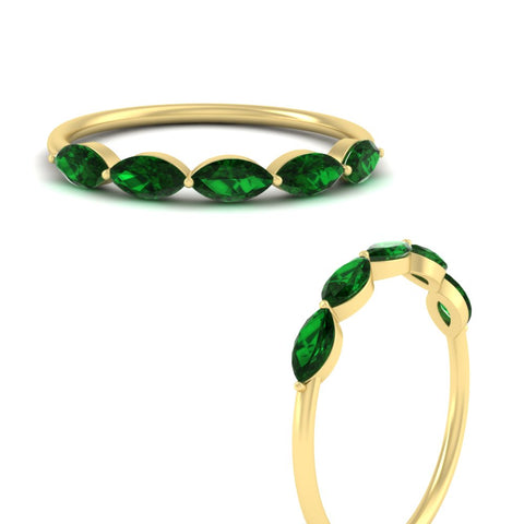 1-carat-horizontal-marquise-emerald-anniversary-band-in-yellow-gold-FD9346MQBGEMGRANGLE3-1.00CT-NL-YG