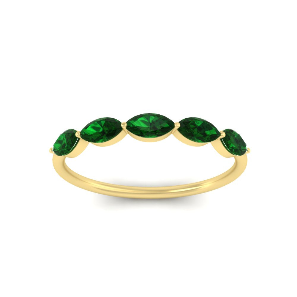 1-carat-horizontal-marquise-emerald-anniversary-band-in-yellow-gold-FD9346MQBGEMGRANGLE3-1.00CT-NL-YG