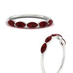 Load image into Gallery viewer, 1-carat-horizontal-marquise-ruby-anniversary-band-in-white-gold-FD9346MQBGRUDRANGLE3-1.00CT-NL-WG
