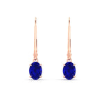 Load image into Gallery viewer, 1-carat-leverback-oval-drop-dangle-sapphire-earrings-in-rose-gold-fdear11236ovgsablangle2-1.00ct-nl-rg.jpg?v=1765455492