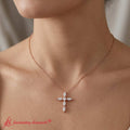 Thumbnail 3 - 1-carat-marquise-diamond-cross-pendant-in-rose-gold-FDPD10872