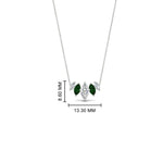 Load image into Gallery viewer, 1-carat-marquise-graduating-diamond-pendant-with-emerald-in-FD-NK11130GEMGR-1.00CT-NL-WG
