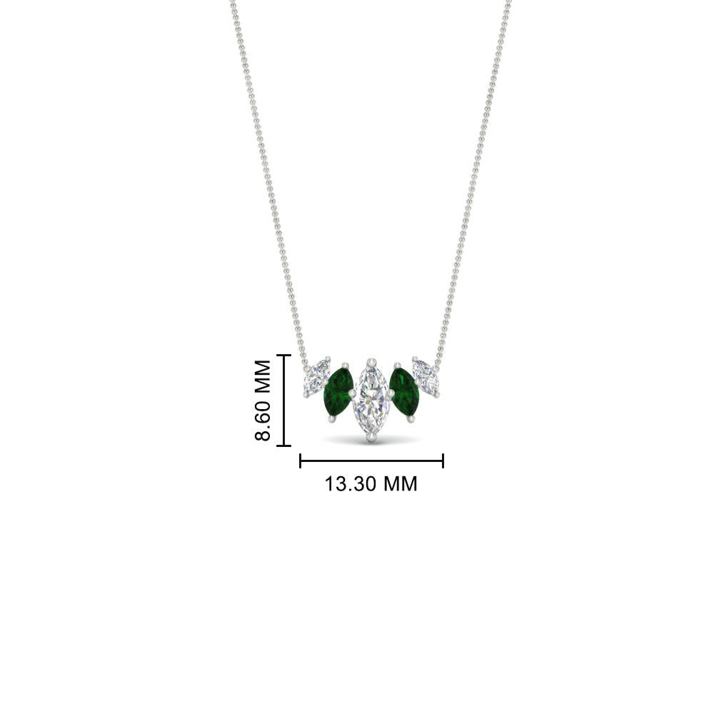 1-carat-marquise-graduating-diamond-pendant-with-emerald-in-FD-NK11130GEMGR-1.00CT-NL-WG