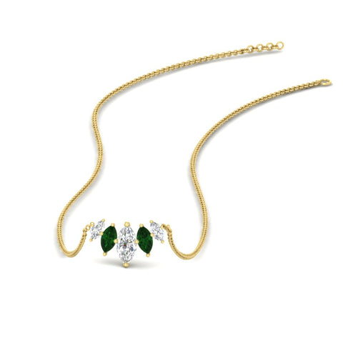 1-carat-marquise-graduating-diamond-pendant-with-emerald-in-FD-NK11130GEMGR-1.00CT-NL-YG