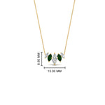 Load image into Gallery viewer, 1-carat-marquise-graduating-diamond-pendant-with-emerald-in-FD-NK11130GEMGR-1.00CT-NL-YG
