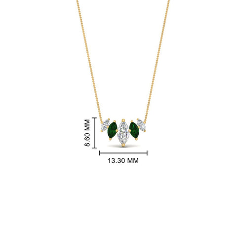 1-carat-marquise-graduating-diamond-pendant-with-emerald-in-FD-NK11130GEMGR-1.00CT-NL-YG