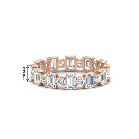 1 Carat Mixed Shape Emerald And Round Diamond Eternity Band