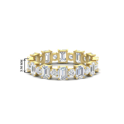 1 Carat Mixed Shape Emerald And Round Diamond Eternity Band