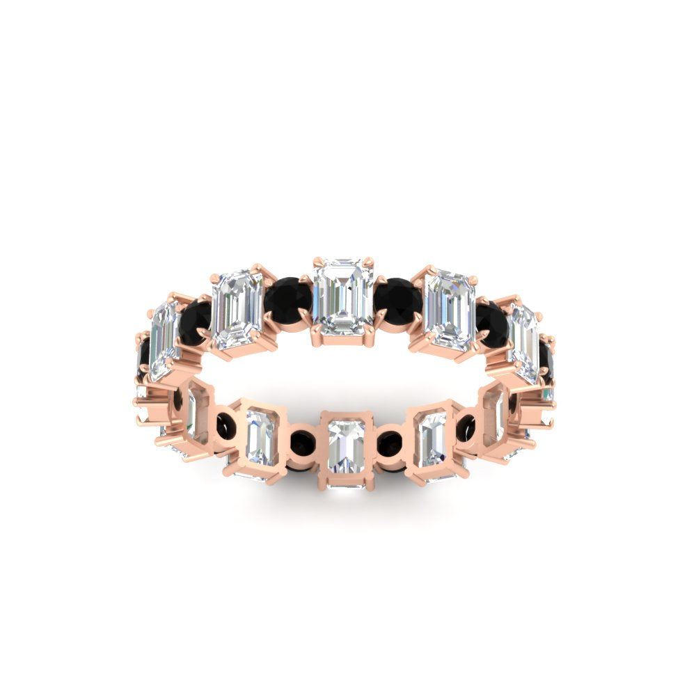 1 Carat Mixed Shape Emerald And Round Diamond Eternity Band