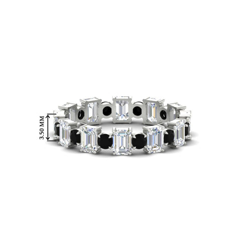 1 Carat Mixed Shape Emerald And Round Diamond Eternity Band