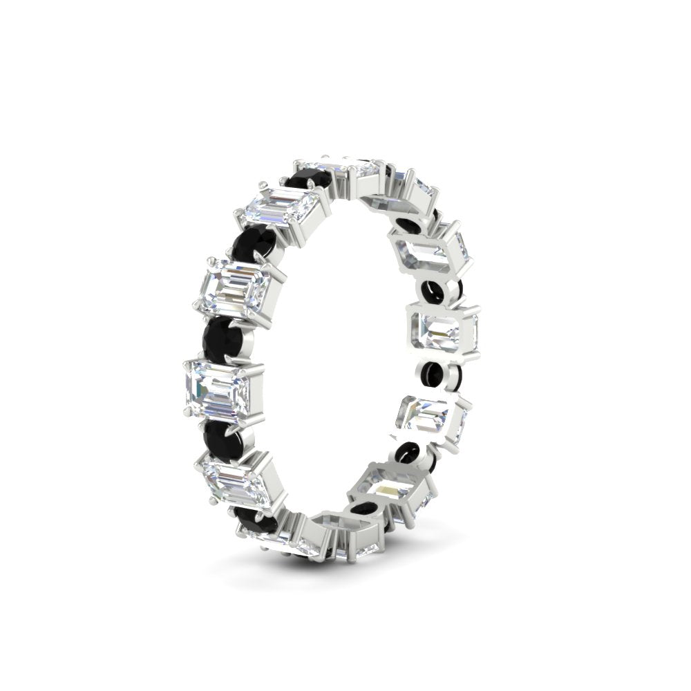 1 Carat Mixed Shape Emerald And Round Diamond Eternity Band