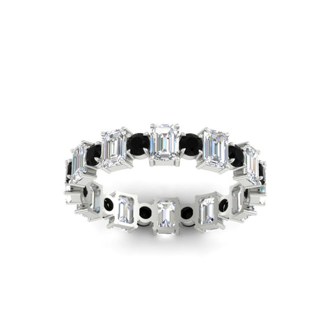 1 Carat Mixed Shape Emerald And Round Diamond Eternity Band