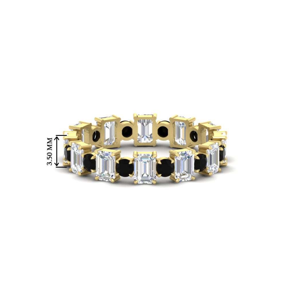 1 Carat Mixed Shape Emerald And Round Diamond Eternity Band
