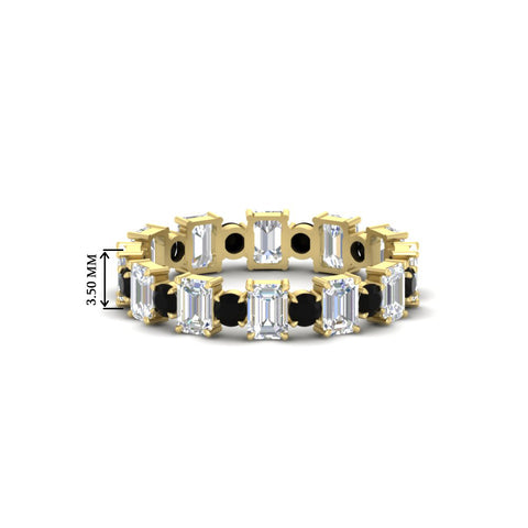 1 Carat Mixed Shape Emerald And Round Diamond Eternity Band