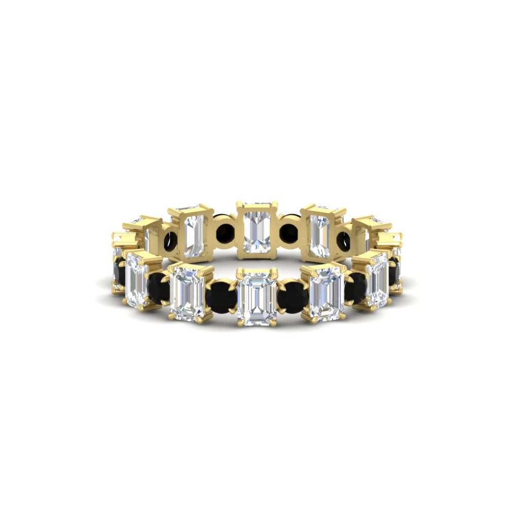 1 Carat Mixed Shape Emerald And Round Diamond Eternity Band
