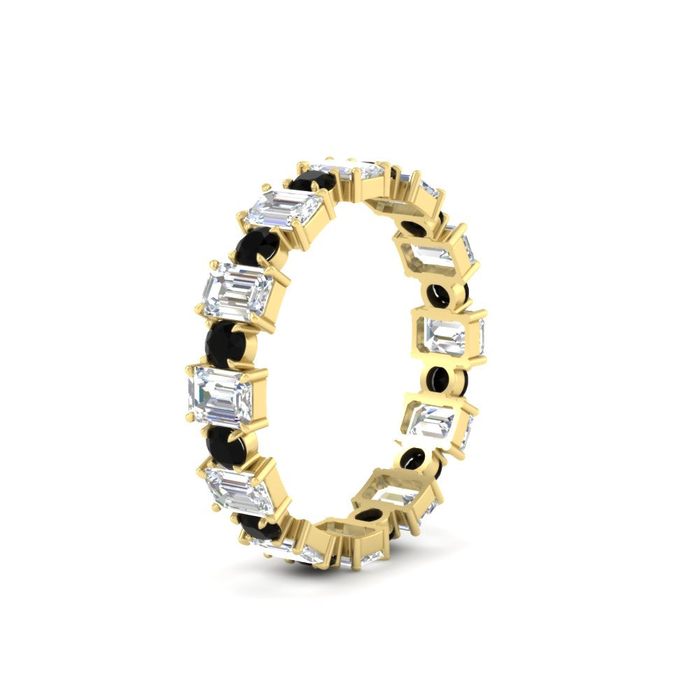 1 Carat Mixed Shape Emerald And Round Diamond Eternity Band