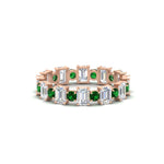 Load image into Gallery viewer, 1 Carat Mixed Shape Emerald And Round Diamond Eternity Band

