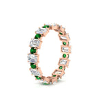 Load image into Gallery viewer, 1 Carat Mixed Shape Emerald And Round Diamond Eternity Band
