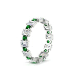 Load image into Gallery viewer, 1 Carat Mixed Shape Emerald And Round Diamond Eternity Band
