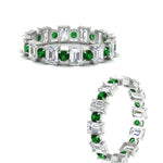 Load image into Gallery viewer, 1 Carat Mixed Shape Emerald And Round Diamond Eternity Band
