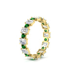 Load image into Gallery viewer, 1 Carat Mixed Shape Emerald And Round Diamond Eternity Band
