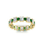 Load image into Gallery viewer, 1 Carat Mixed Shape Emerald And Round Diamond Eternity Band
