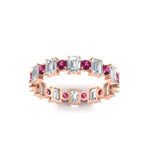 Load image into Gallery viewer, 1 Carat Mixed Shape Emerald And Round Diamond Eternity Band
