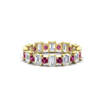 Load image into Gallery viewer, 1 Carat Mixed Shape Emerald And Round Diamond Eternity Band
