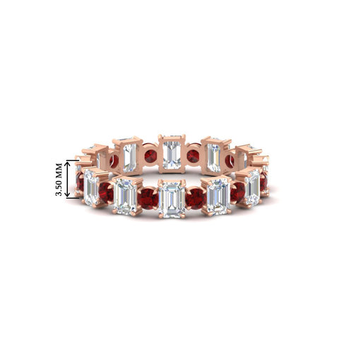 1 Carat Mixed Shape Emerald And Round Diamond Eternity Band