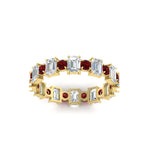 Load image into Gallery viewer, 1 Carat Mixed Shape Emerald And Round Diamond Eternity Band
