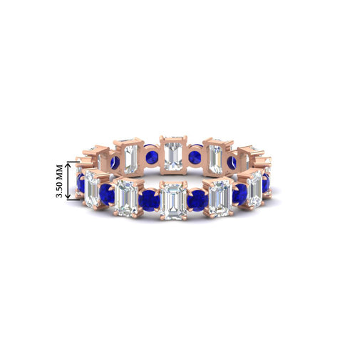 1 Carat Mixed Shape Emerald And Round Diamond Eternity Band