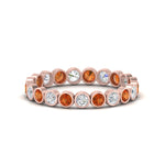 Load image into Gallery viewer, 1-carat-orange-sapphire-bezel-eternity-ring-in-rose-gold-FDEWB10558-0.05CTGSAORANGLE3-NL-RG