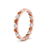 Load image into Gallery viewer, 1-carat-orange-sapphire-bezel-eternity-ring-in-rose-gold-FDEWB10558-0.05CTGSAORANGLE3-NL-RG