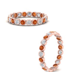 Load image into Gallery viewer, 1-carat-orange-sapphire-bezel-eternity-ring-in-rose-gold-FDEWB10558-0.05CTGSAORANGLE3-NL-RG