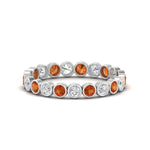 Load image into Gallery viewer, 1-carat-orange-sapphire-bezel-eternity-ring-in-white-gold-FDEWB10558-0.05CTGSAORANGLE3-NL-WG