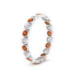 Load image into Gallery viewer, 1-carat-orange-sapphire-bezel-eternity-ring-in-white-gold-FDEWB10558-0.05CTGSAORANGLE3-NL-WG