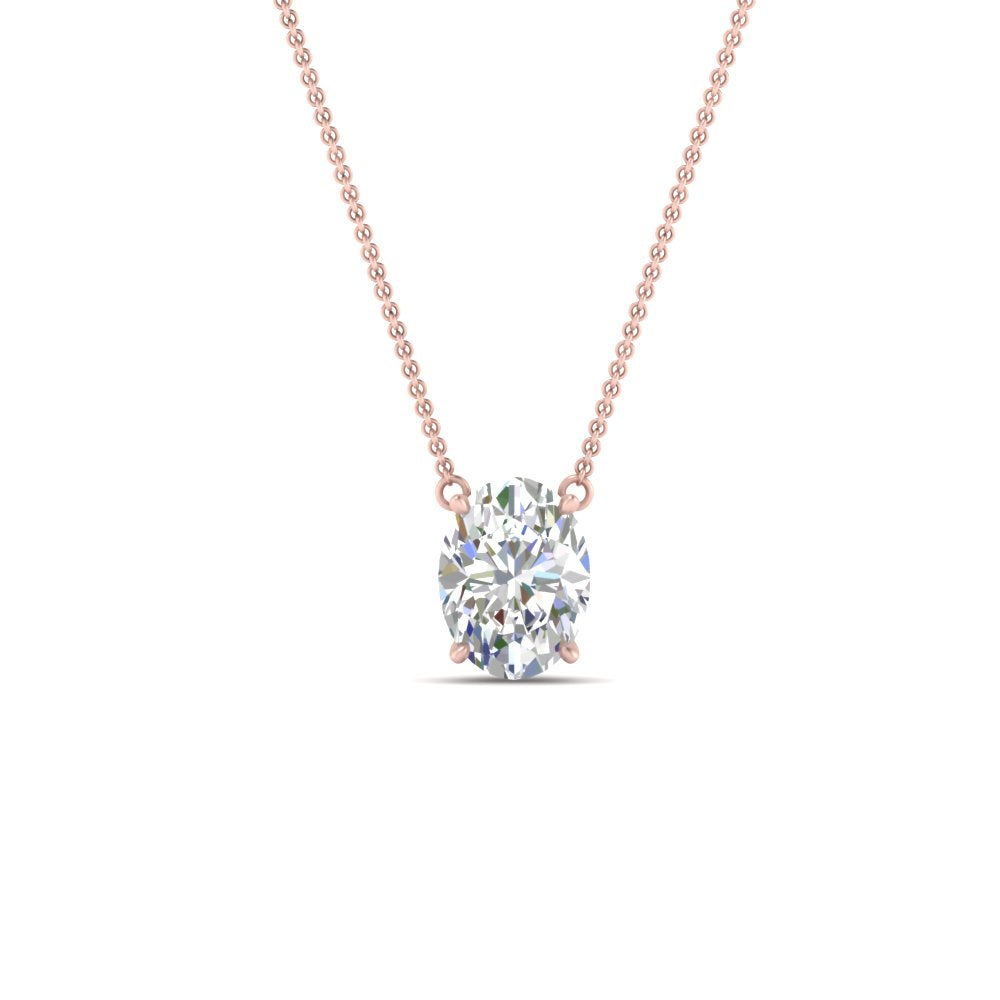Oval 4 Prong Solitaire Pendant