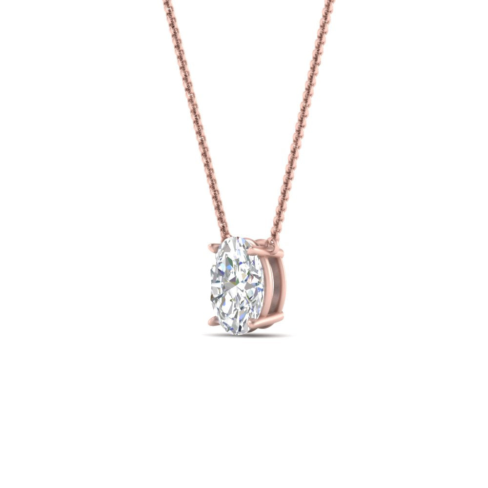 Oval 4 Prong Solitaire Pendant