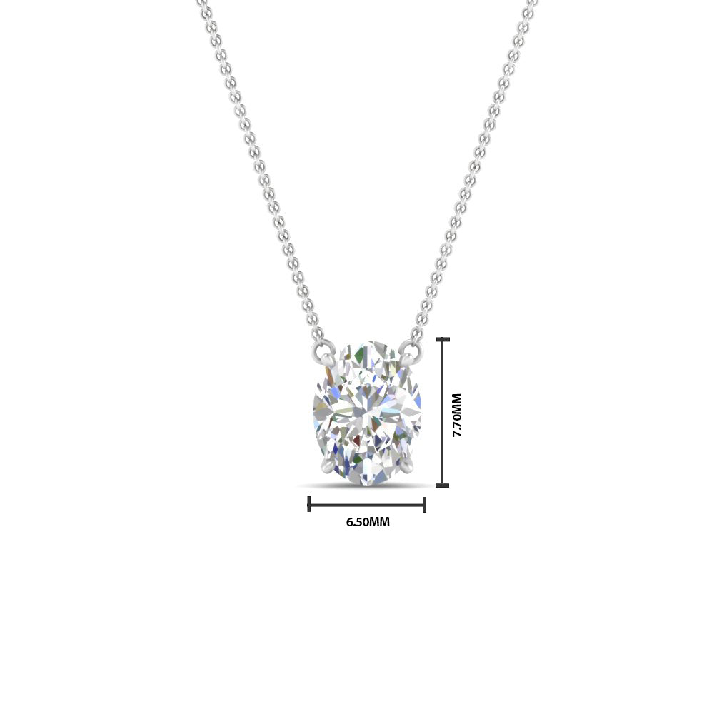 Oval 4 Prong Solitaire Pendant